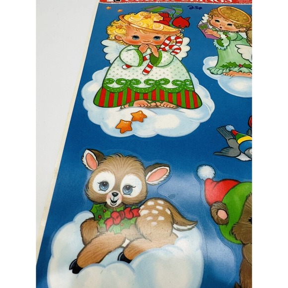 VTG Color-Clings Christmas Winter Holiday Static Cling Window Decorations 1996 - Picture 6 of 16